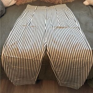 Everlane Striped High-Waist Wide Leg Pants - Black & White